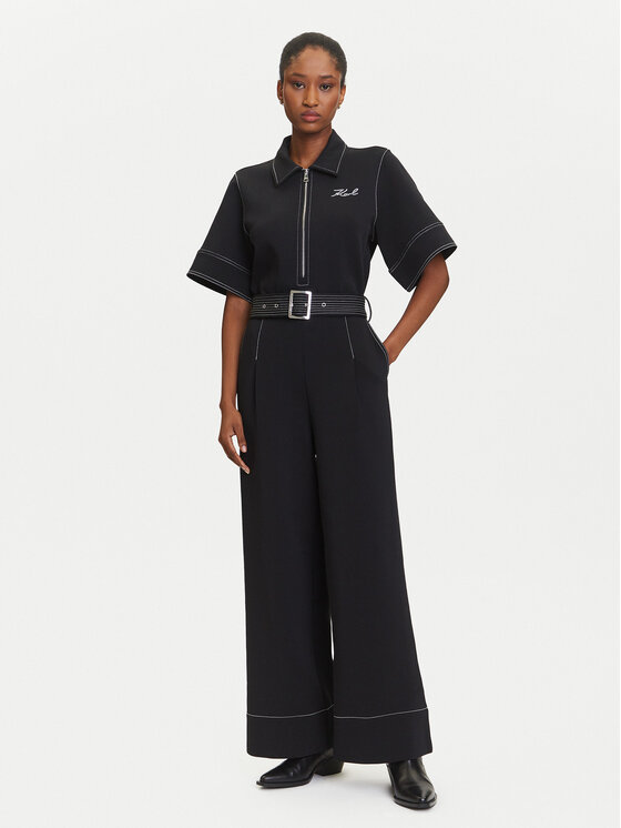 KARL LAGERFELD KARL LAGERFELD Jumpsuit A3W13047 Schwarz Regular Fit