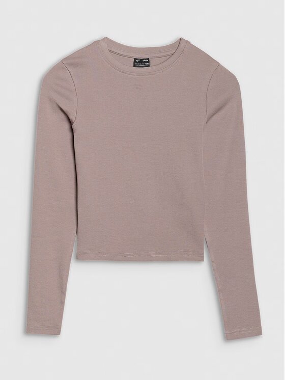 4F 4F S dlouhým rukávem 4FJRSS25TLONF505-83S Hnědá Slim Fit