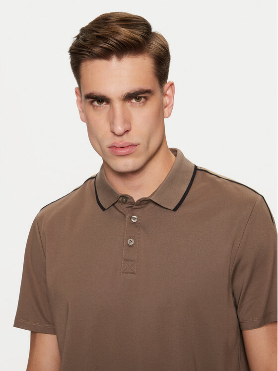 Guess Guess Polo M4YP40 KARS0 Brązowy Regular Fit