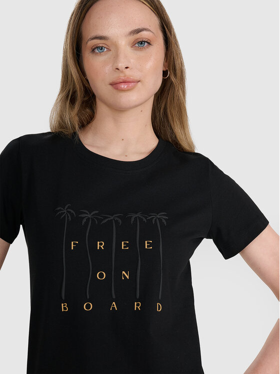 4F 4F T-Shirt FOB SUMMER Czarny Regular Fit