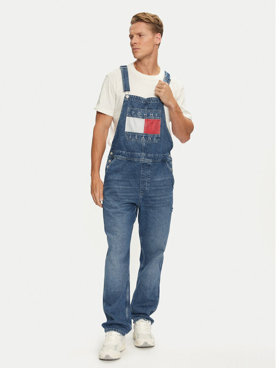 Tommy Jeans Tommy Jeans Ogrodniczki Ryan DM0DM20440 Niebieski Straight Fit