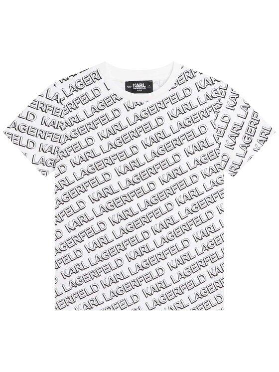 Karl Lagerfeld Kids Karl Lagerfeld Kids Marškinėliai Z25395 S Balta Regular Fit