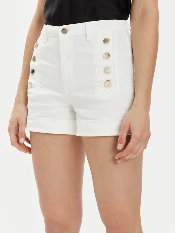 ViCOLO ViCOLO Džínsové šortky DB5058 Biela Slim Fit