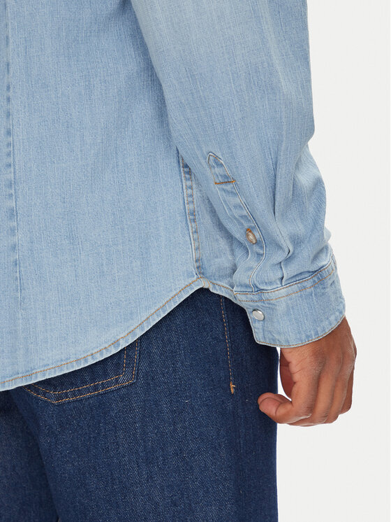 Guess Guess cămașă de blugi M4GH02 D3PF5 Albastru Slim Fit