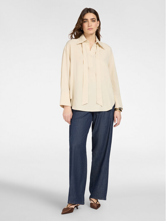 Elena Mirò Elena Mirò Bluzka 2040Z100036N002 Kremowy Regular Fit