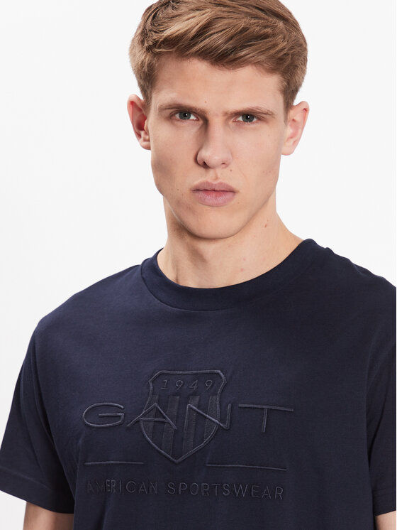 Gant Gant Póló Tonal Shield 2003140 Sötétkék Regular Fit