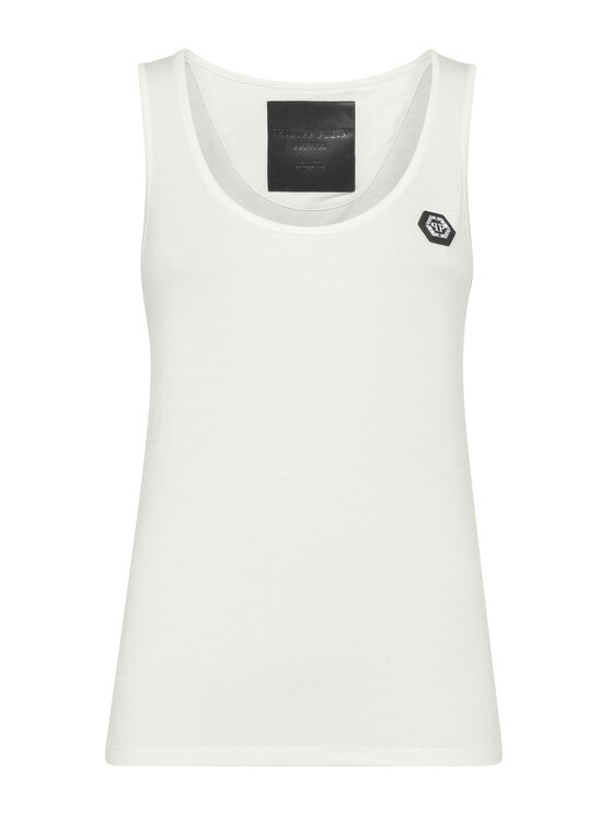PHILIPP PLEIN PHILIPP PLEIN Tank top 21035 Biały Skin Tight Fit