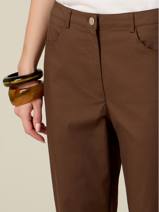 Oltre Oltre Pantaloni di tessuto P737R009311N032 Marrone Cropp Fit