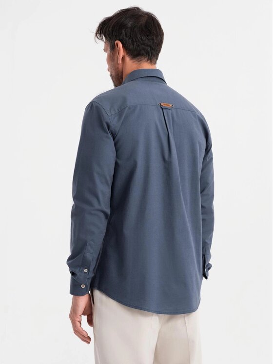Ombre Ombre Koszula OM-SHCS-0134 Niebieski Regular Fit