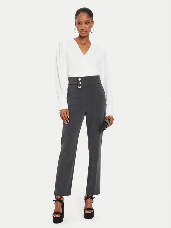Rinascimento Rinascimento Pantaloni din material CFC0119756003 Gri Regular Fit