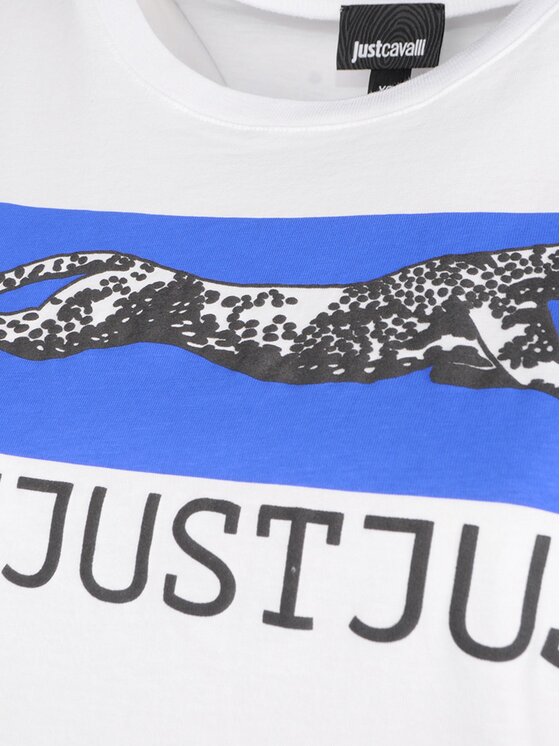 Roberto Cavalli Roberto Cavalli T-Shirt S02GC0342 N20663 Biały Regular Fit