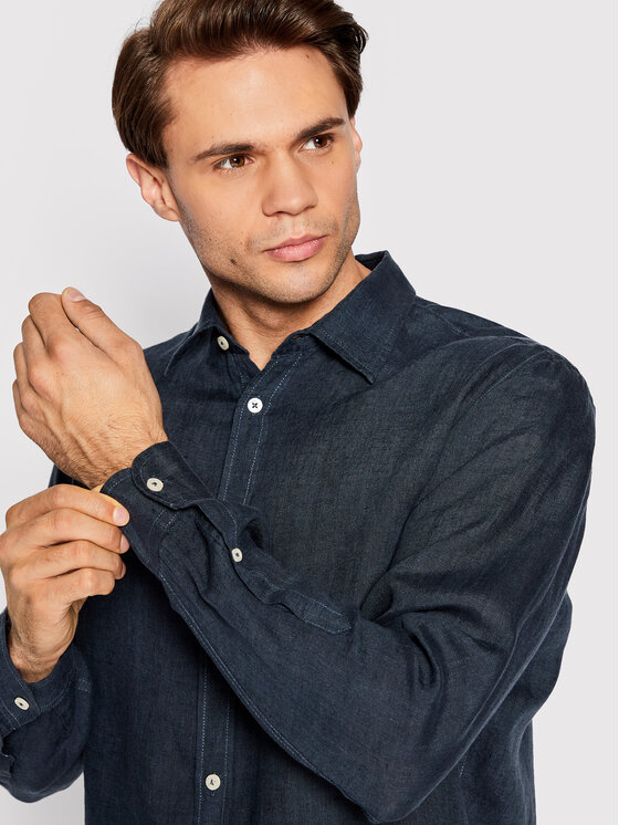 United Colors Of Benetton United Colors Of Benetton Cămașă 5BKU5QJG8 Bleumarin Regular Fit