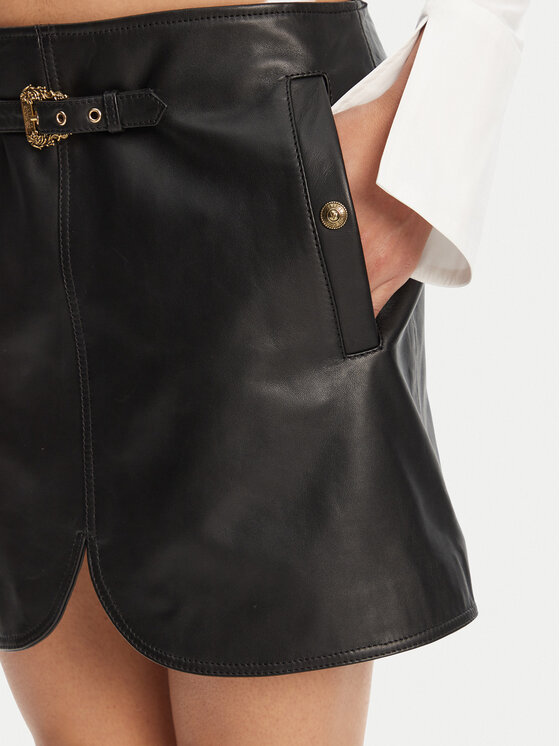 Versace Jeans Couture Versace Jeans Couture Φούστα δερμάτινη 78HAEP02 Μαύρο Regular Fit