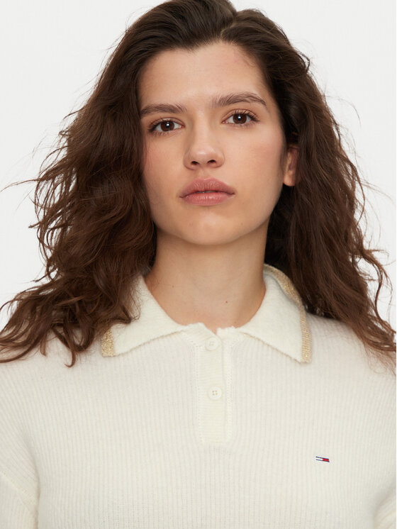 Tommy Jeans Tommy Jeans Sweter DW0DW19833 Écru Regular Fit