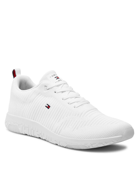Tommy Hilfiger Tommy Hilfiger Sneakersy Corporate Knit Rib Runner FM0FM02838 Biały
