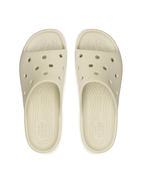 Crocs Crocs Klapki Classic Platform Slide 208180 Beżowy