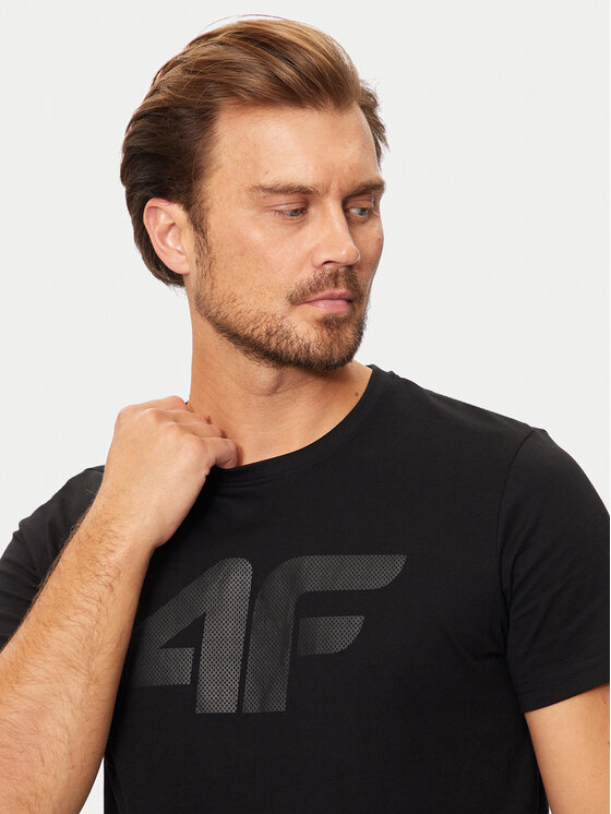 4F 4F T-Shirt 4FWMM00TTSHM1844 Μαύρο Regular Fit