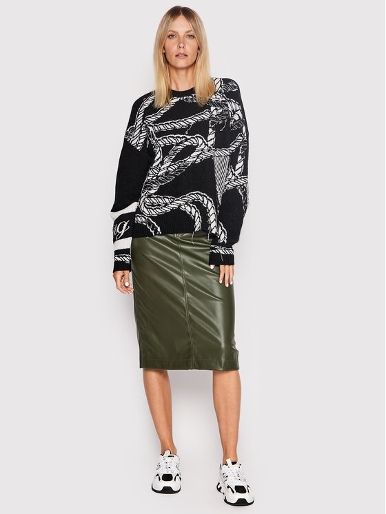 Iceberg Iceberg Sukňa z imitácie kože 22II2P0C0312803 Zelená Regular Fit