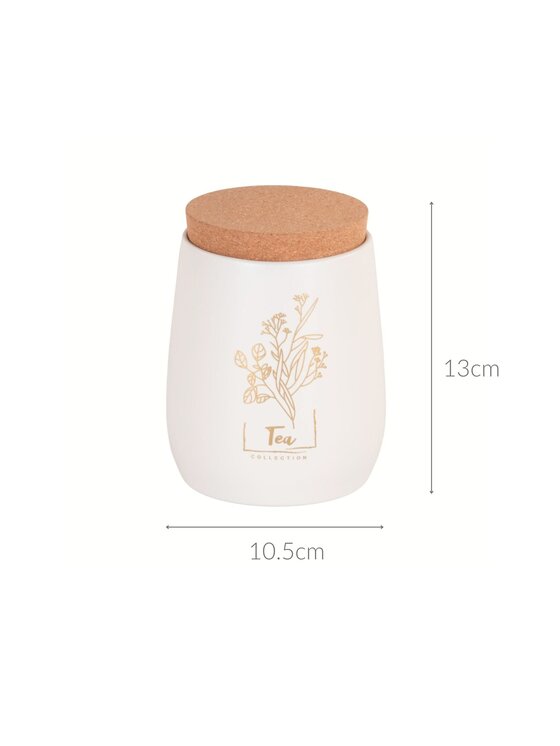 MIAhome MIAhome Pojemnik metalowy biały z korkową pokrywką 750 ml TEA Biały
