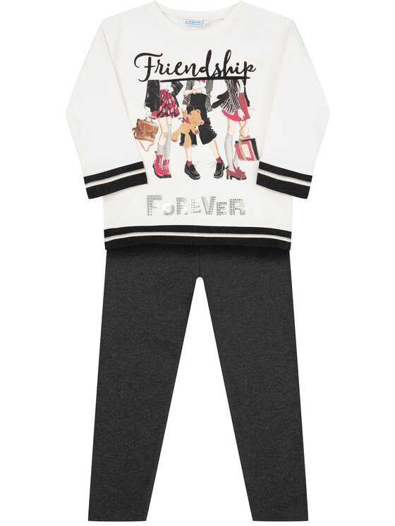Mayoral Mayoral Set Bluse und Leggings 4712 Weiß Regular Fit