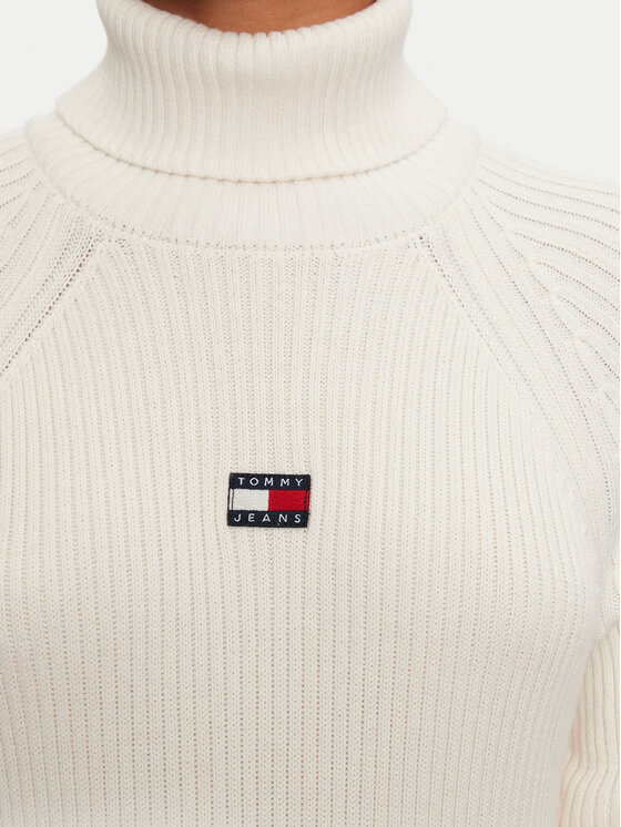 Tommy Jeans Tommy Jeans Džemper haljina DW0DW19815 Écru Regular Fit