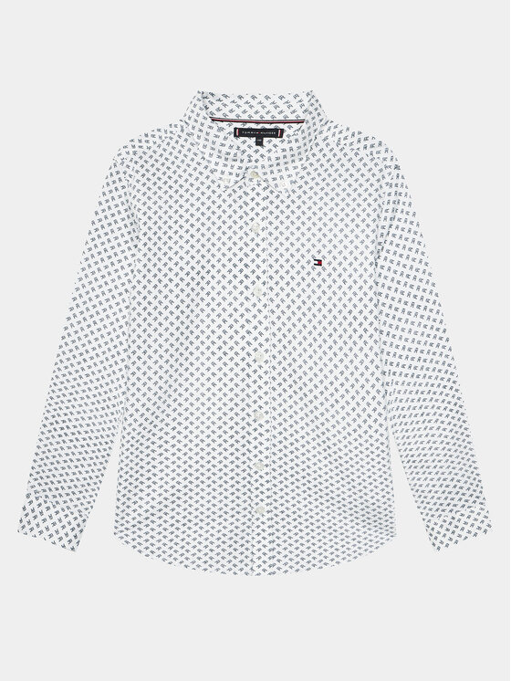 Tommy Hilfiger Tommy Hilfiger Košulja Mini Monogram Print Shirt L/S KB0KB08735 Bijela Regular Fit