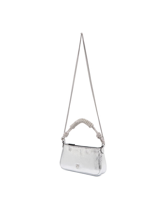 PINKO PINKO Borsetta Half Moon Baguette Mini AI 25-26 PLTT 105915 A2WD Argento