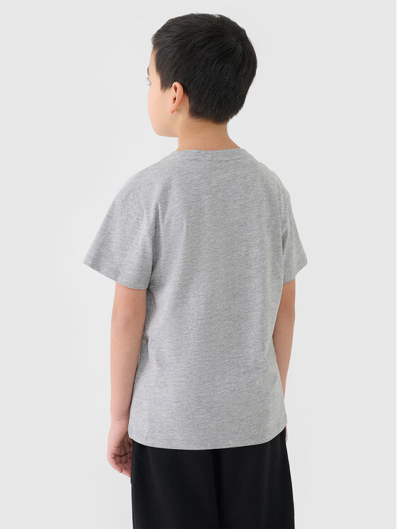 4F 4F T-Shirt 4FJWMM00TTSHM2331 Szary jasny Regular Fit