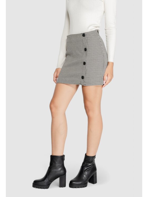 ONLY ONLY Gonna ONLELIZA-LETTIE HW CHECK SKIRT TLR Nero Regular Fit
