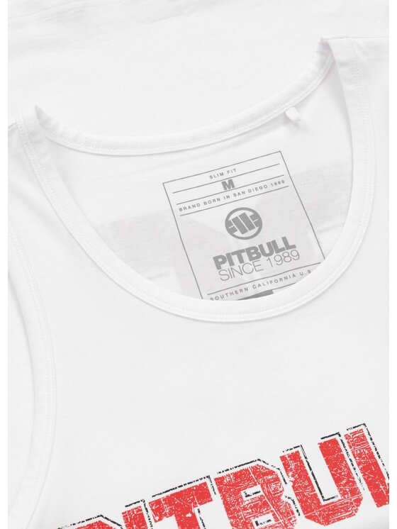PITBULL PITBULL Tank top Tank Top Slim Fit Dog 89 S Biały Regular Fit