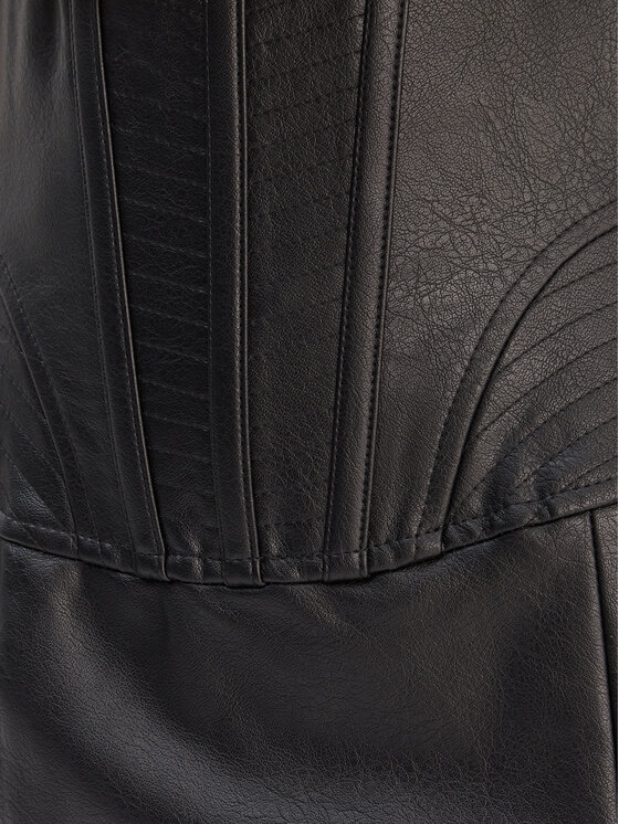 Bardot Bardot Sukňa z imitácie kože Henley 60225SB Čierna Slim Fit