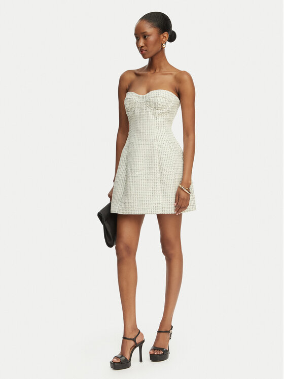 Bardot Bardot Kokteiļkleita Florine 60134DB Écru Slim Fit