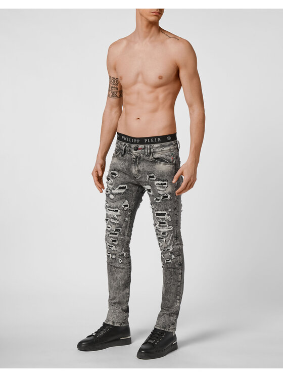 PHILIPP PLEIN PHILIPP PLEIN Jeansy 3297 Szary Slim Fit