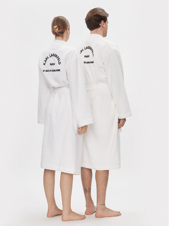 KARL LAGERFELD KARL LAGERFELD Szlafrok Unisex 215M2180 Biały Regular Fit