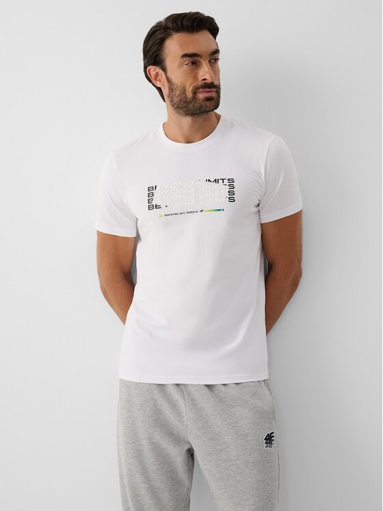 4F 4F T-Shirt 4FRAW26TTSHM4666-10S Bílá Regular Fit