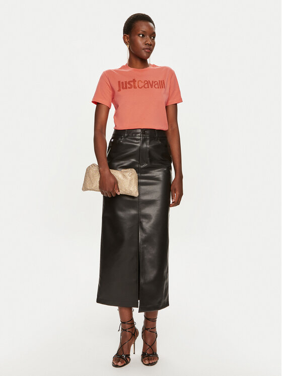 Just Cavalli Just Cavalli Тишърт 76PAHE03 Розов Regular Fit