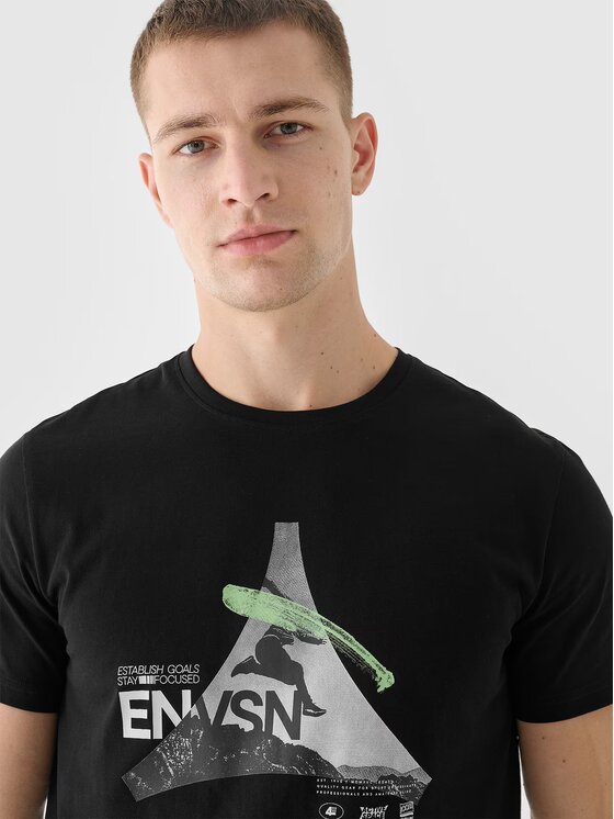 4F 4F T-shirt 4FRAW24TTSHM2301-20S Nero Regular Fit