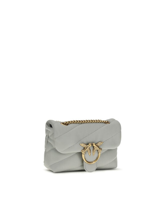 PINKO PINKO Torebka Gray Calf Leather Bos Taurus Shoulder Szary