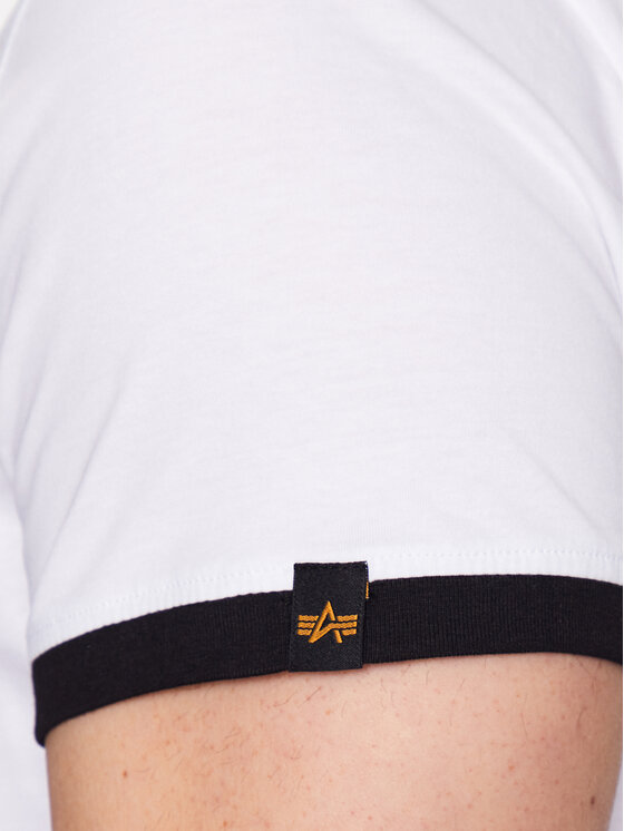 Alpha Industries Alpha Industries T-Shirt Basic T Contrast 106501 Biały Regular Fit