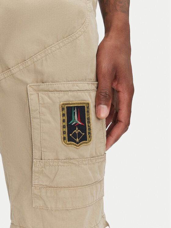 Aeronautica Militare Aeronautica Militare Bavlnené šortky 251BE041CT1122 Béžová Regular Fit