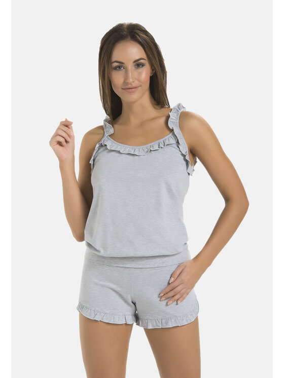 Teyli Teyli Piżama damska Sleepy Szary Standard Fit