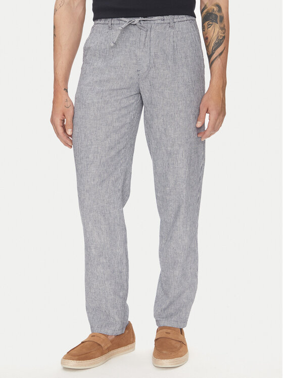 Lindbergh Lindbergh Kalhoty z materiálu 30-003030 Modrá Relaxed Fit