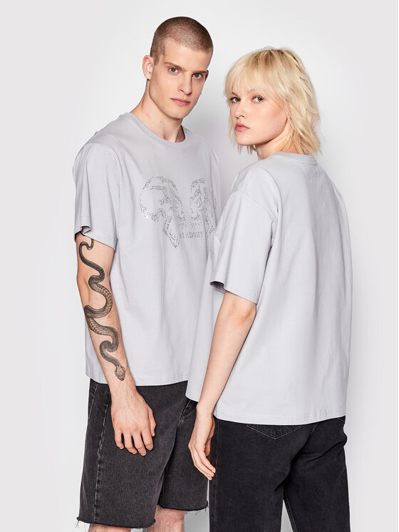 T-shirt Unisex Grigio Oversize
