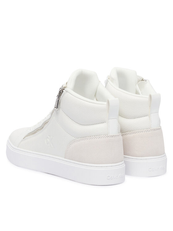Calvin Klein Calvin Klein Sneakersy Classic Cup Mid Laceup Zip Lth YM0YM01428 Biały