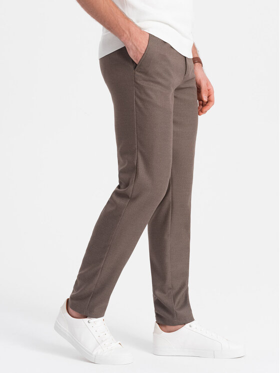Ombre Ombre Chino kalhoty OM-PACP-0182 Béžová Slim Fit
