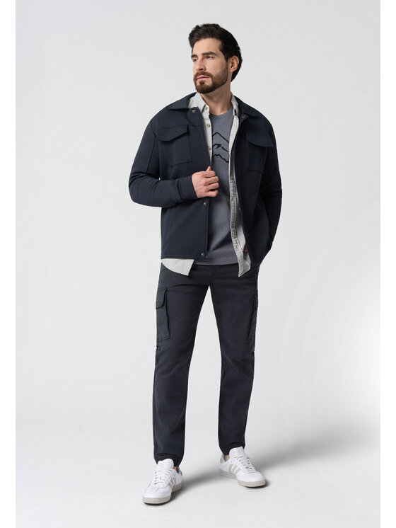 Volcano Volcano Spodnie cargo R-ALPIN Granatowy Regular Fit
