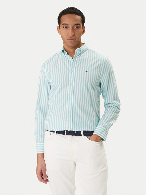 Tommy Hilfiger Tommy Hilfiger Риза MW0MW42440 Зелен Regular Fit