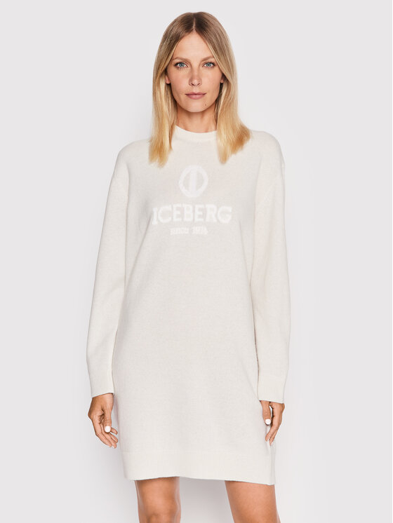 Iceberg Iceberg Úpletové šaty 22II2P0AH067054 Béžová Regular Fit