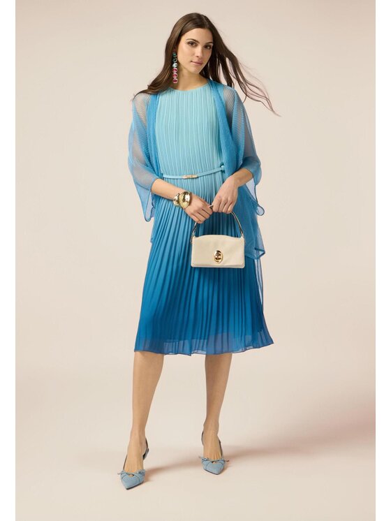 Oltre Oltre Vestito 7113R104857N0R4 Turchese A-Line Fit