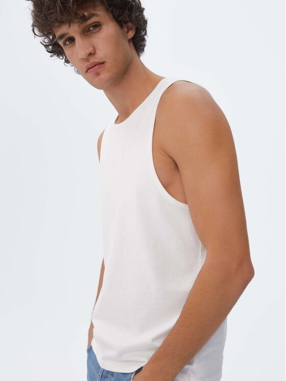 Americanos Tank top Kingston Λευκό Regular Fit Modivo.gr